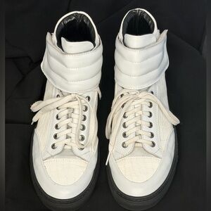 Stylish White High-Top Sneakers